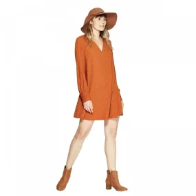 A New Day Women's Long Sleeve V-Neck Woven Mini Dress