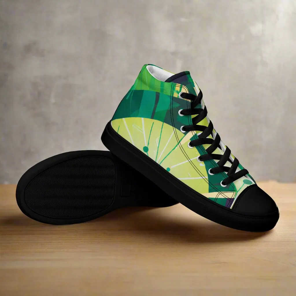 Abstract Green High Tops - Stand Out with Unique Style!