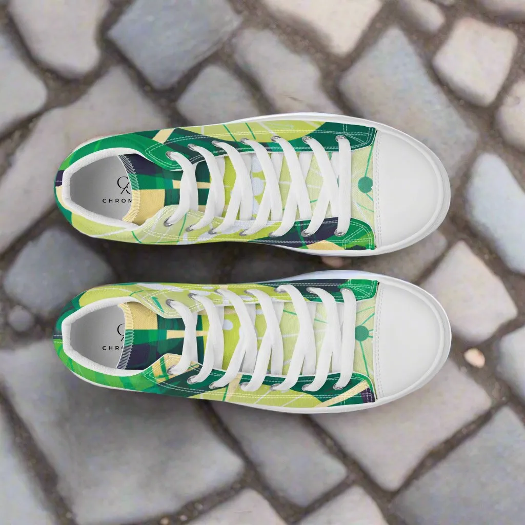 Abstract Green High Tops - Stand Out with Unique Style!