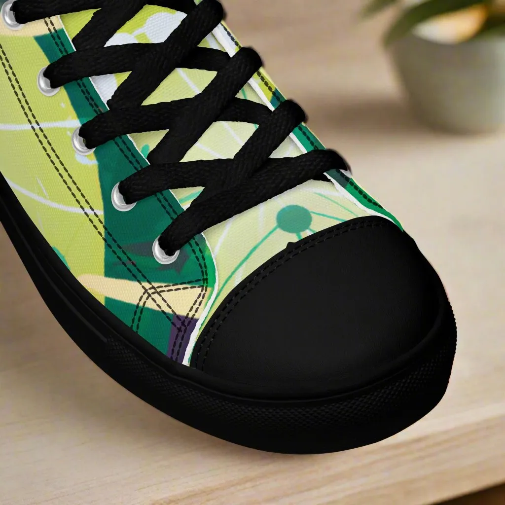 Abstract Green High Tops - Stand Out with Unique Style!