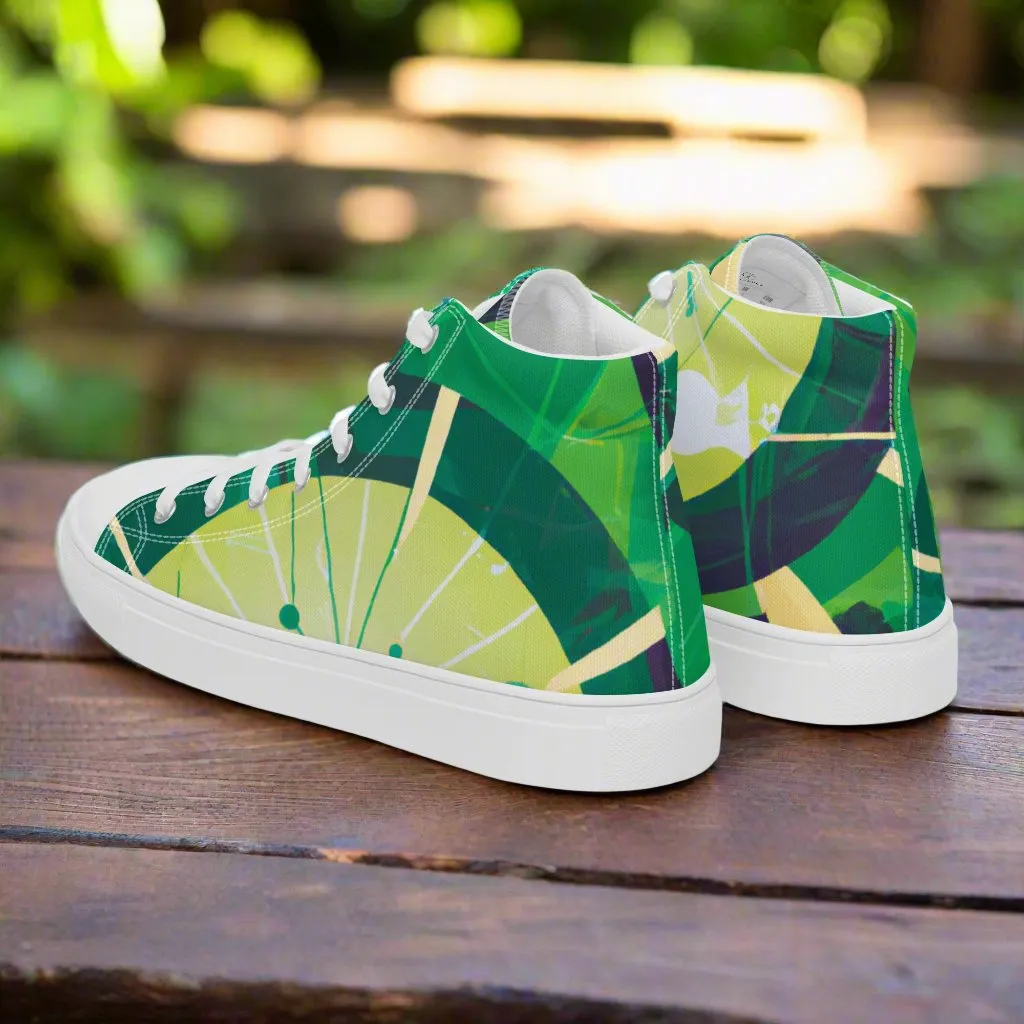 Abstract Green High Tops - Stand Out with Unique Style!