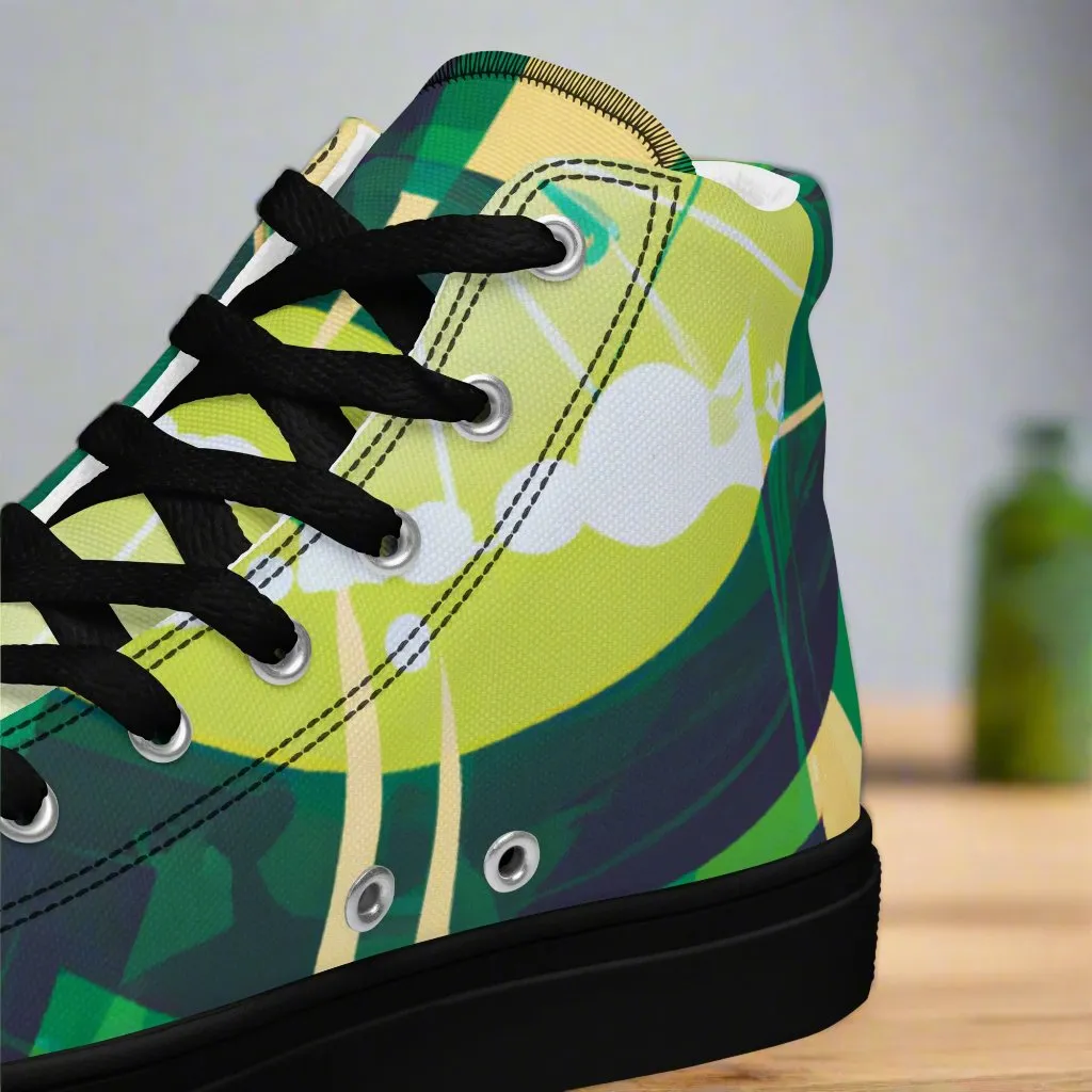 Abstract Green High Tops - Stand Out with Unique Style!