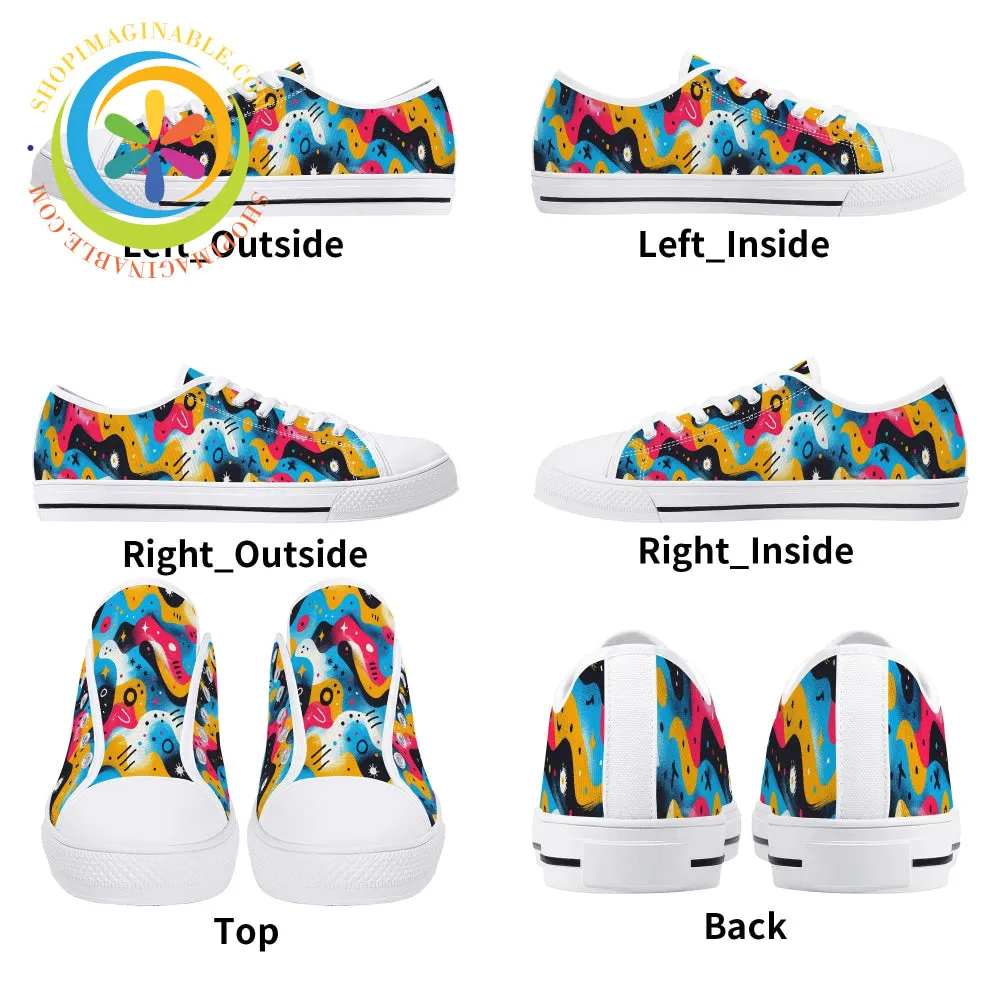 Abstract Swirl Ladies Low Top Shoes