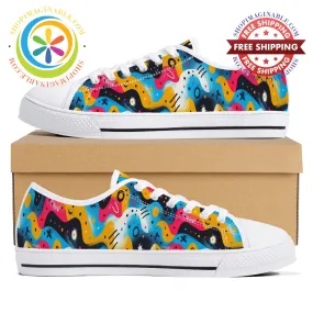 Abstract Swirl Ladies Low Top Shoes