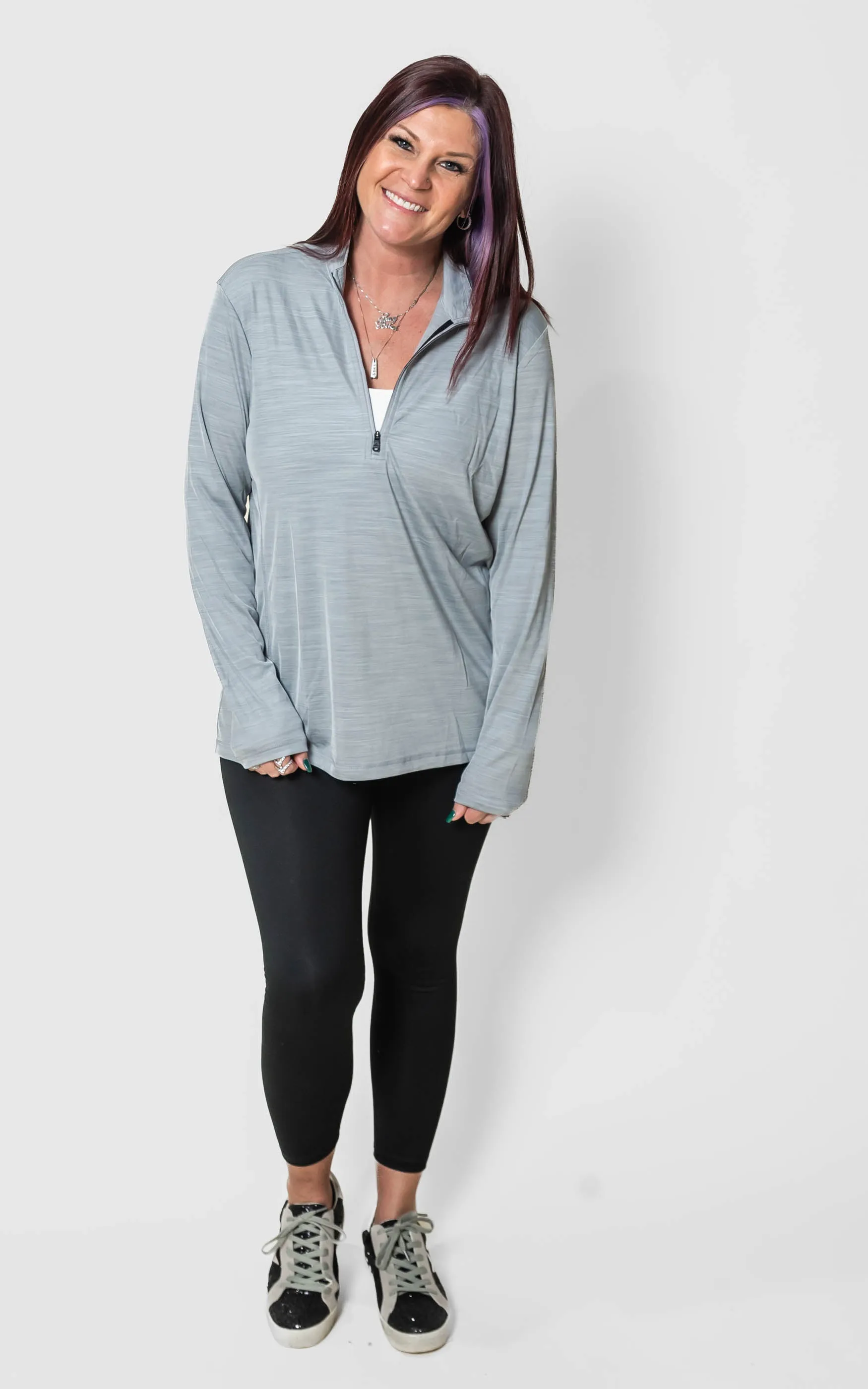 Adidas - Women's Lightweight Mélange Quarter-Zip Pullover* - Final Sale