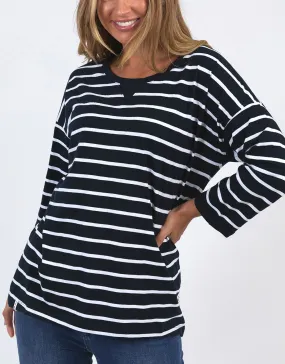 Annie Lightweight Top - Navy/White Stripe