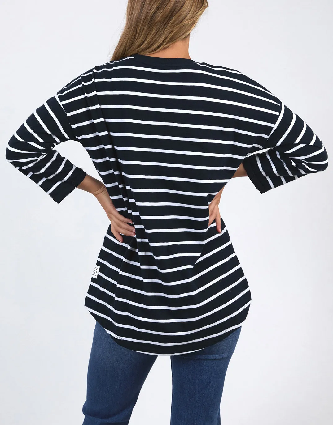 Annie Lightweight Top - Navy/White Stripe