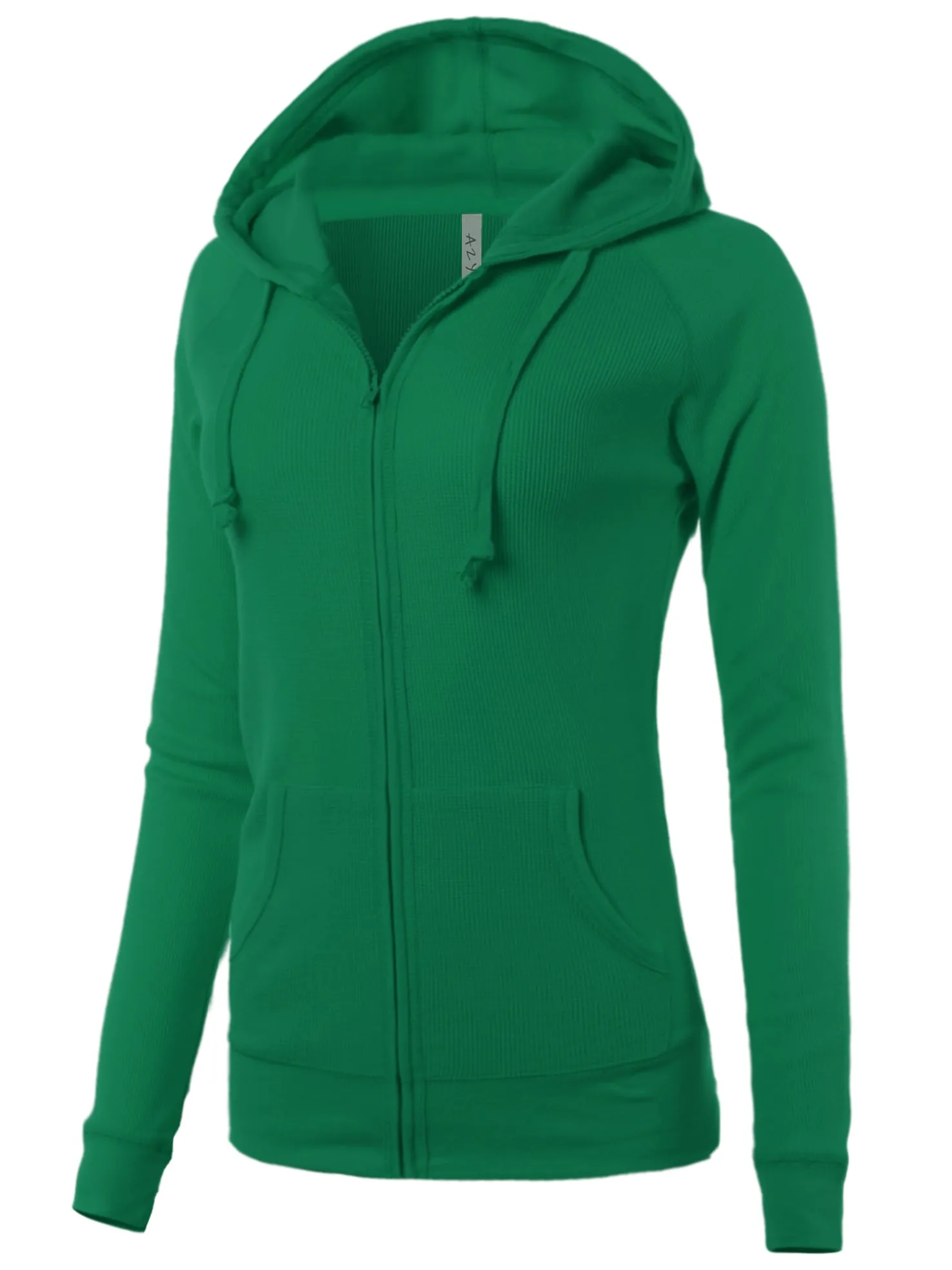 Casual Fitted Lightweight Pocket Zip Up Hoodie