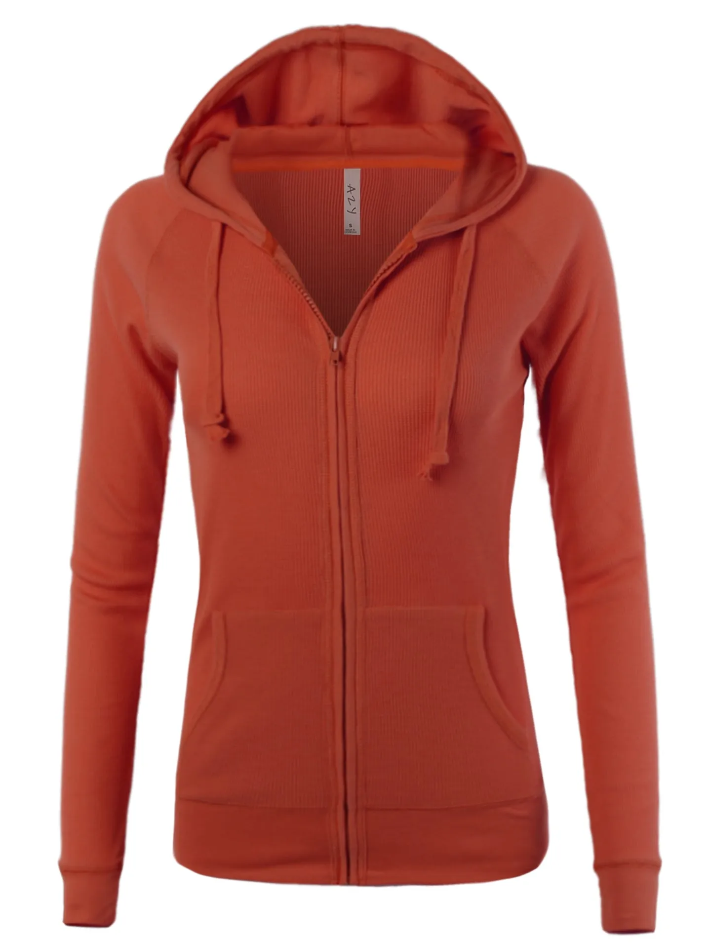 Casual Fitted Lightweight Pocket Zip Up Hoodie