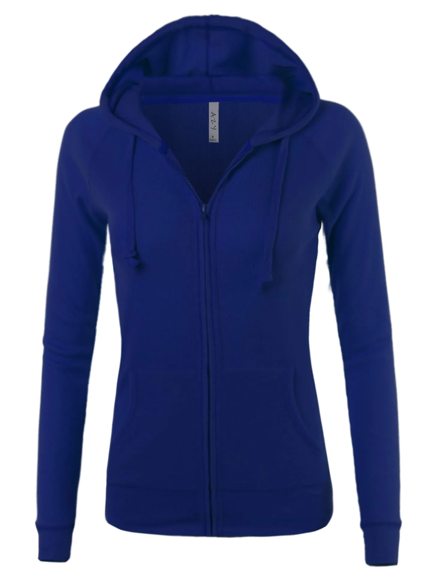 Casual Fitted Lightweight Pocket Zip Up Hoodie