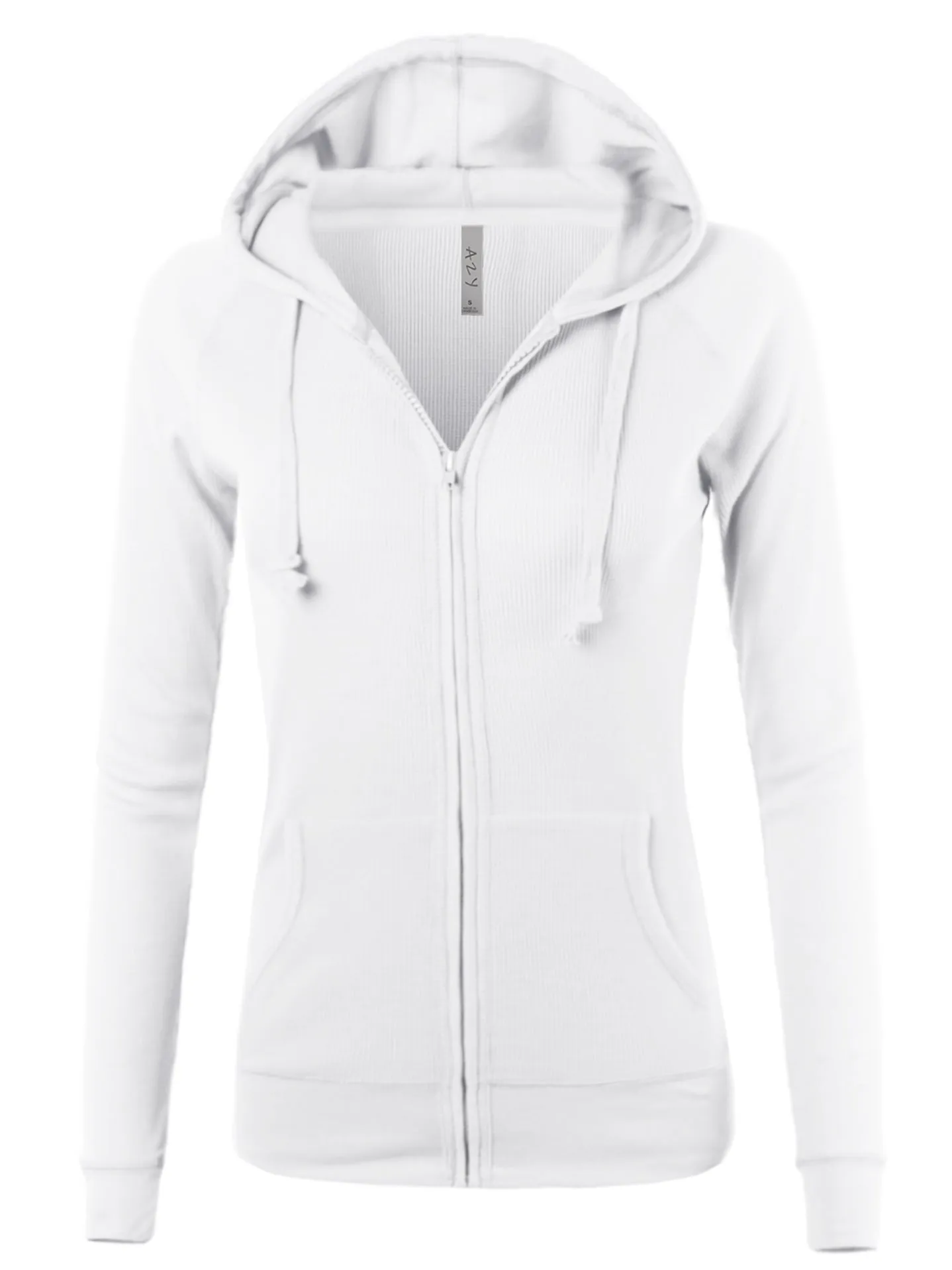 Casual Fitted Lightweight Pocket Zip Up Hoodie