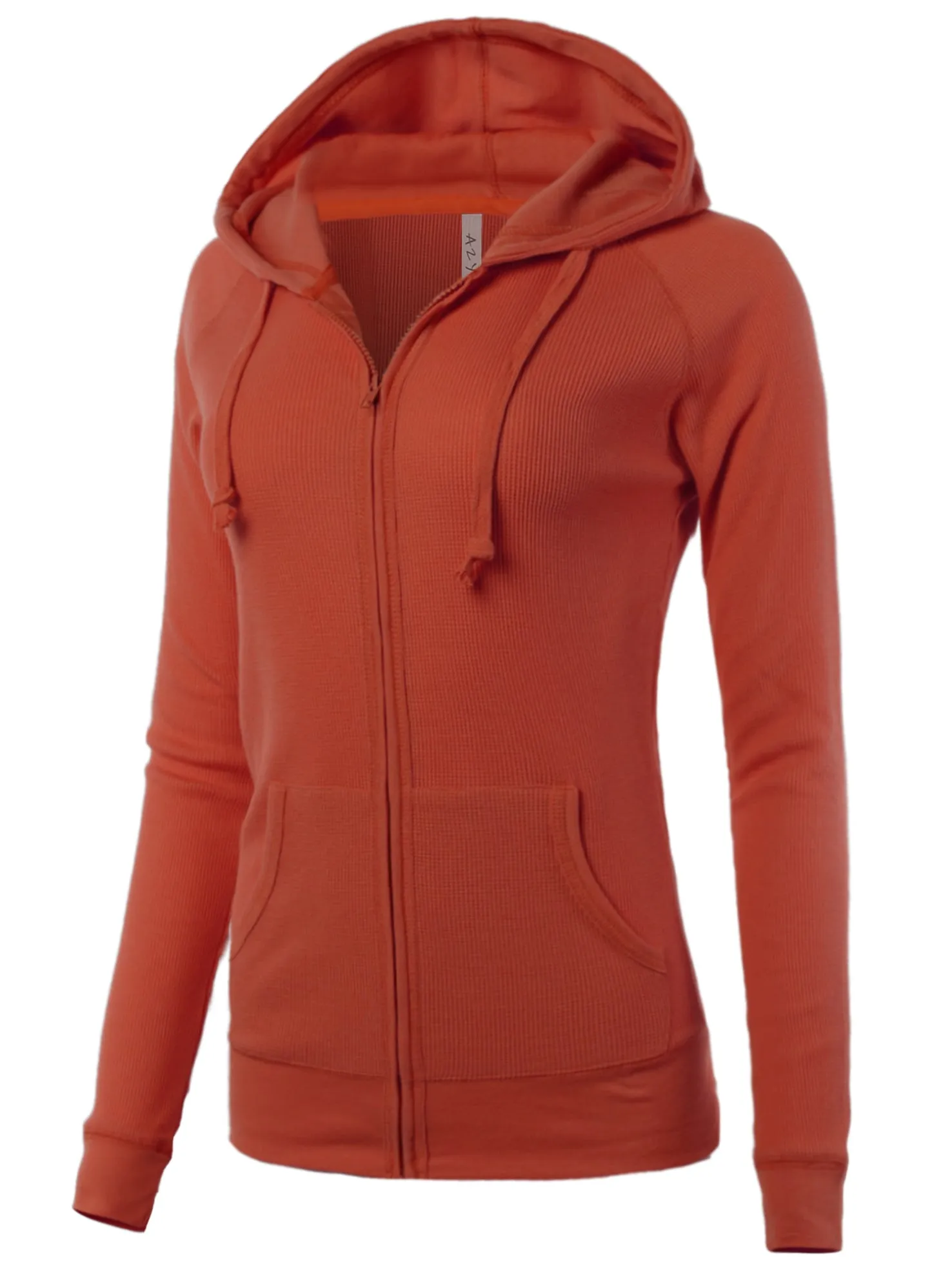 Casual Fitted Lightweight Pocket Zip Up Hoodie