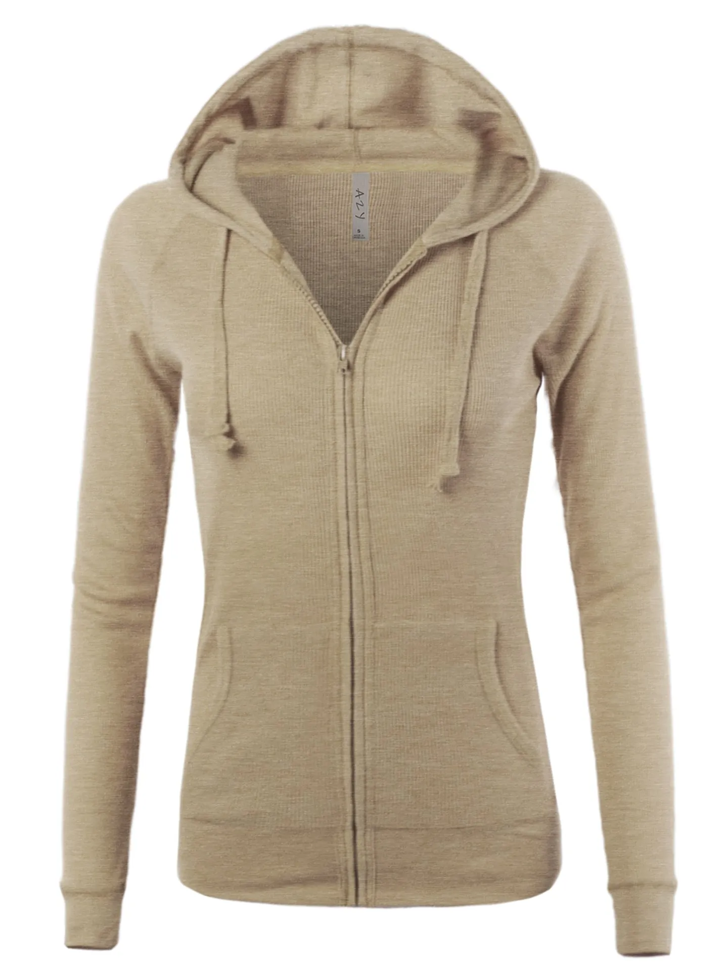 Casual Fitted Lightweight Pocket Zip Up Hoodie