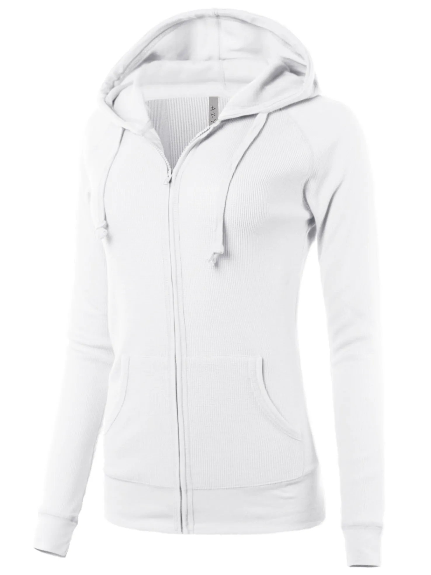 Casual Fitted Lightweight Pocket Zip Up Hoodie