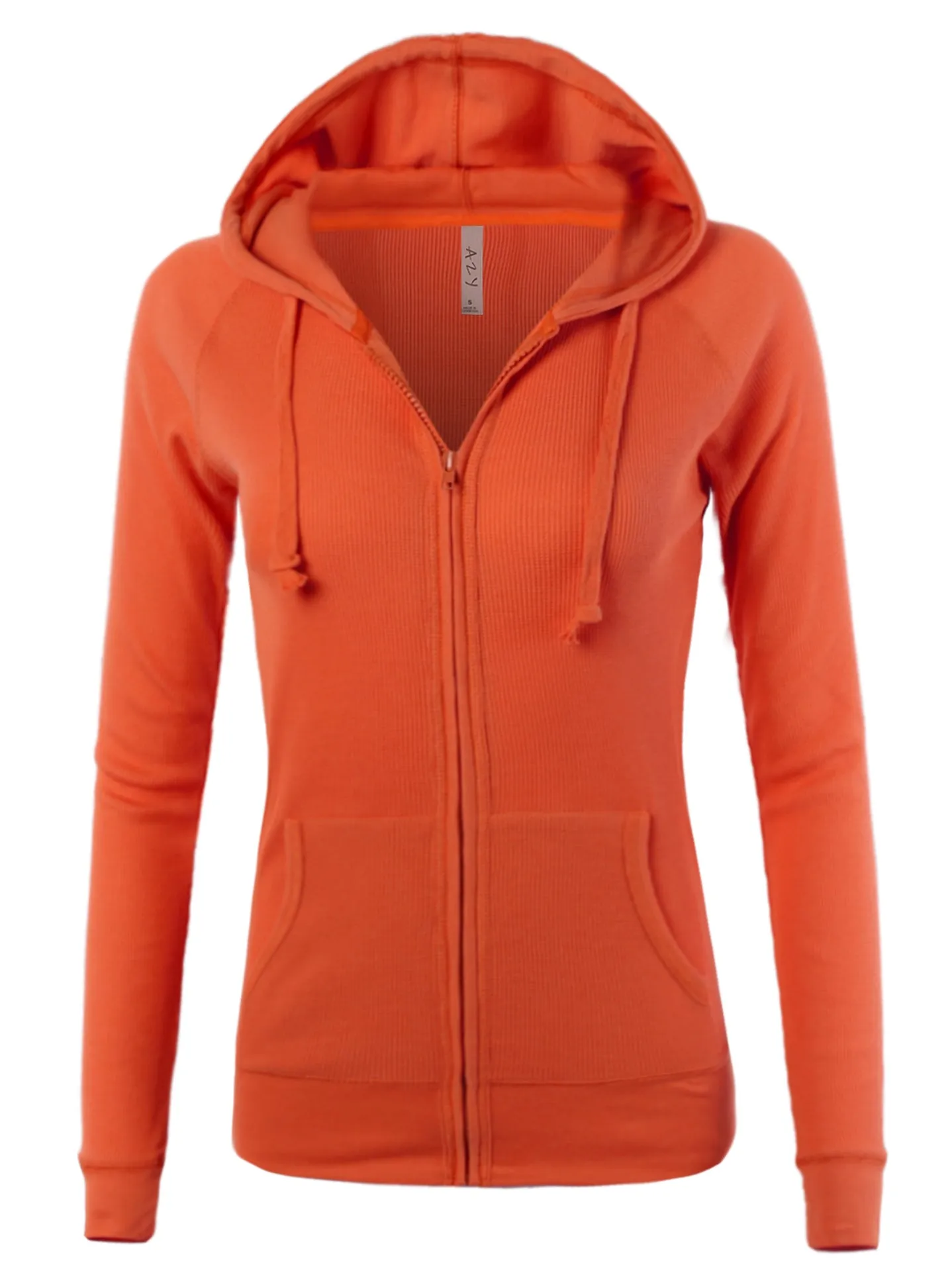 Casual Fitted Lightweight Pocket Zip Up Hoodie