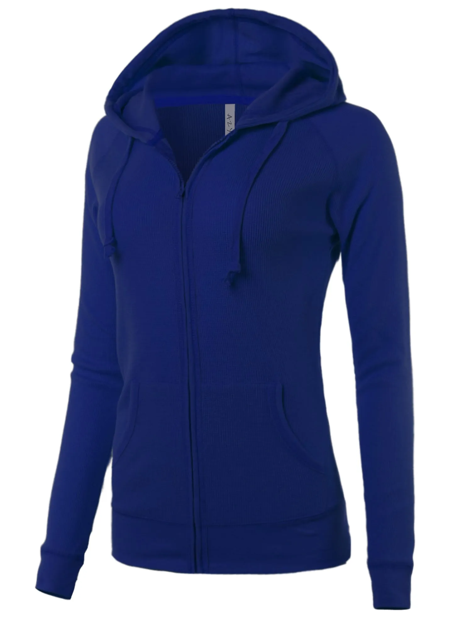 Casual Fitted Lightweight Pocket Zip Up Hoodie