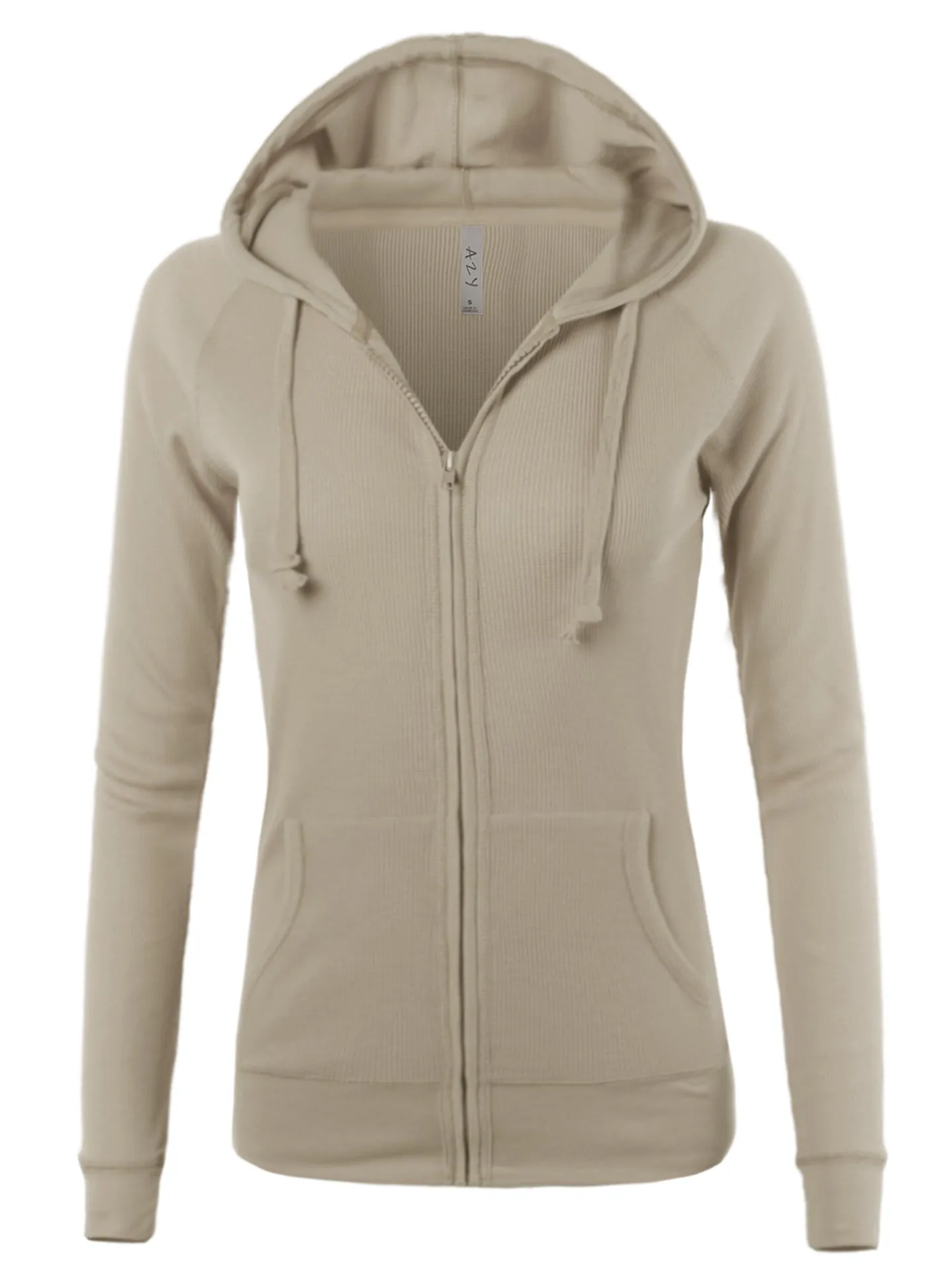 Casual Fitted Lightweight Pocket Zip Up Hoodie