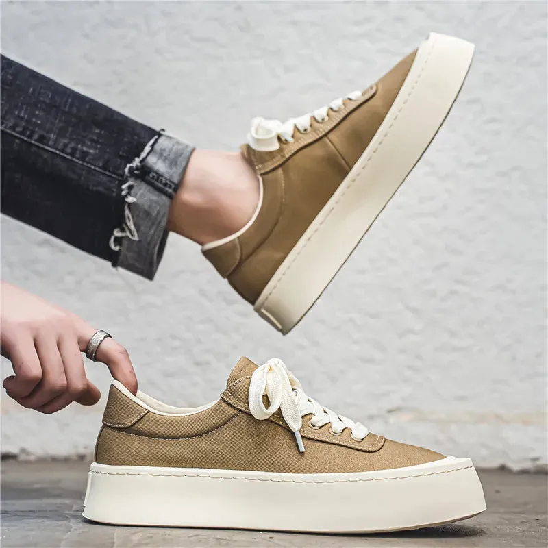 Casual Low-Top Thick Sole Canvas Sneakers