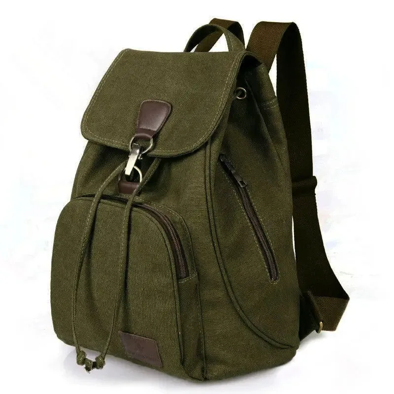 Drawstring Vintage Canvas Backpack