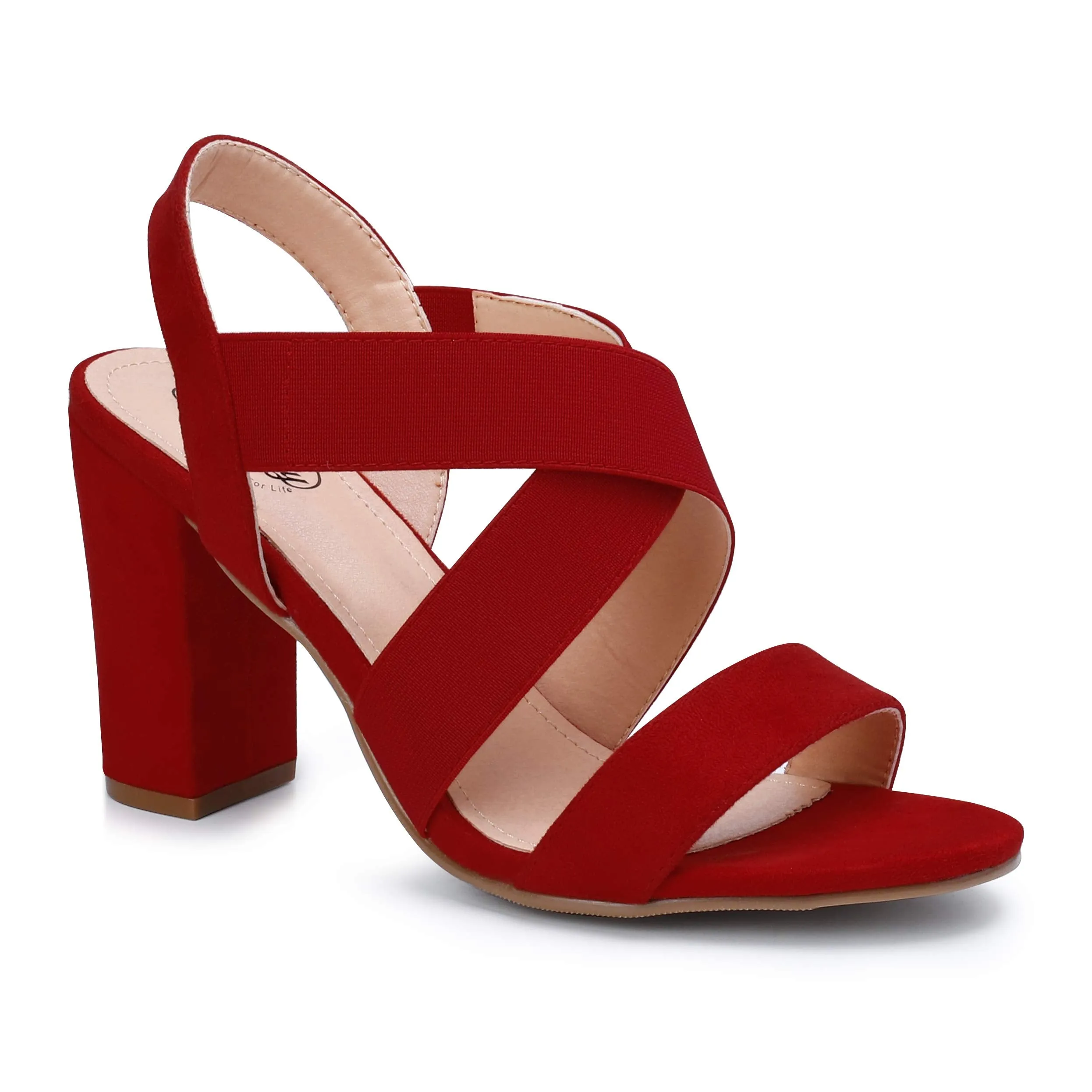 Elastic Strap Heel Sandals