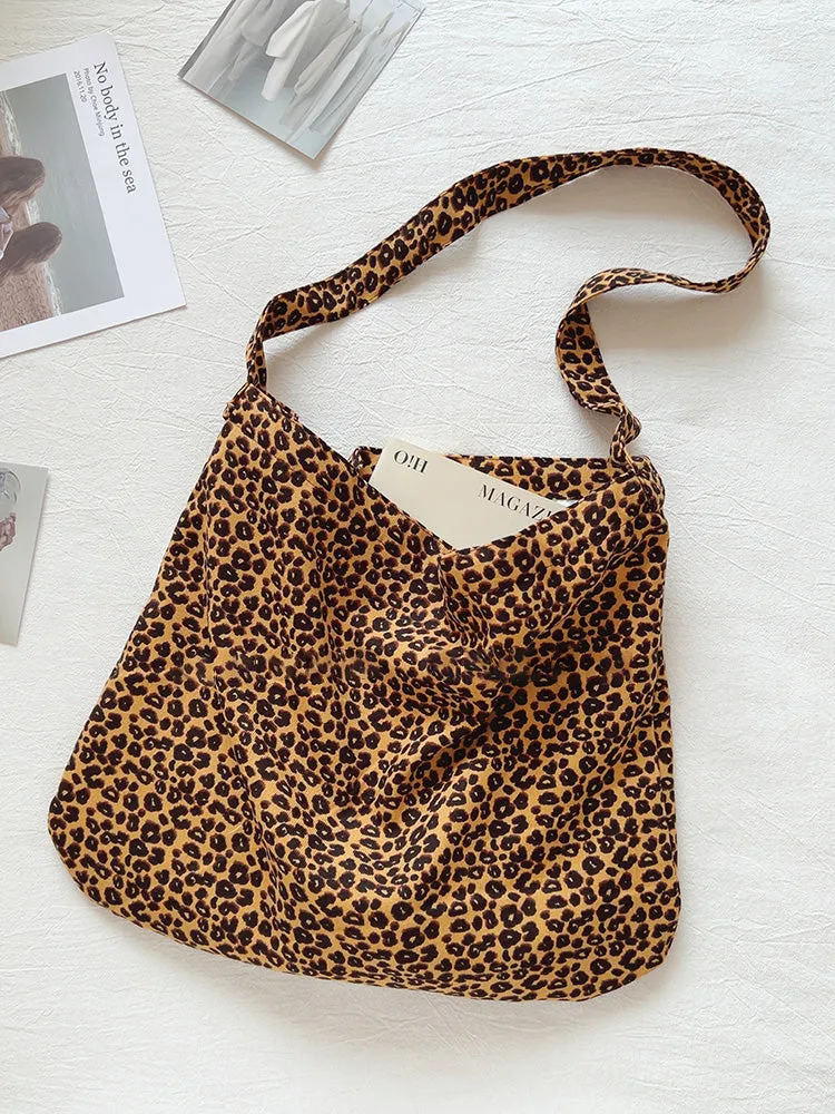 Elena Handbags Leopard Print Canvas Fashion Shoulder Bag