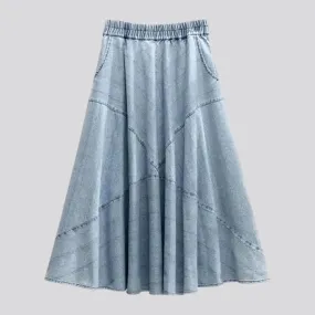 Fit-and-flare women's jean skirt