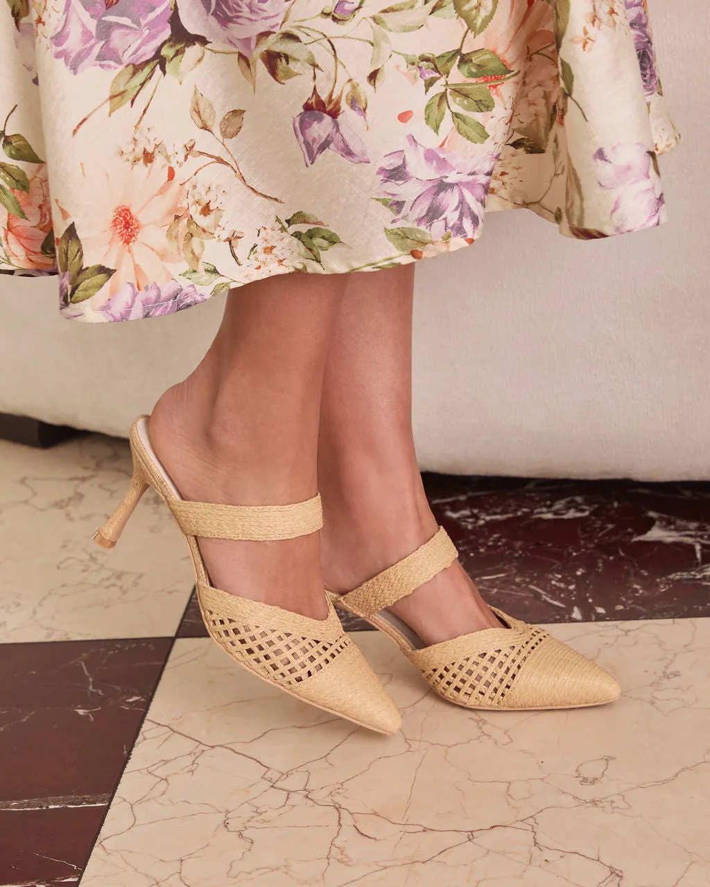 Freshly Picked Raffia Pointed Toe Mule