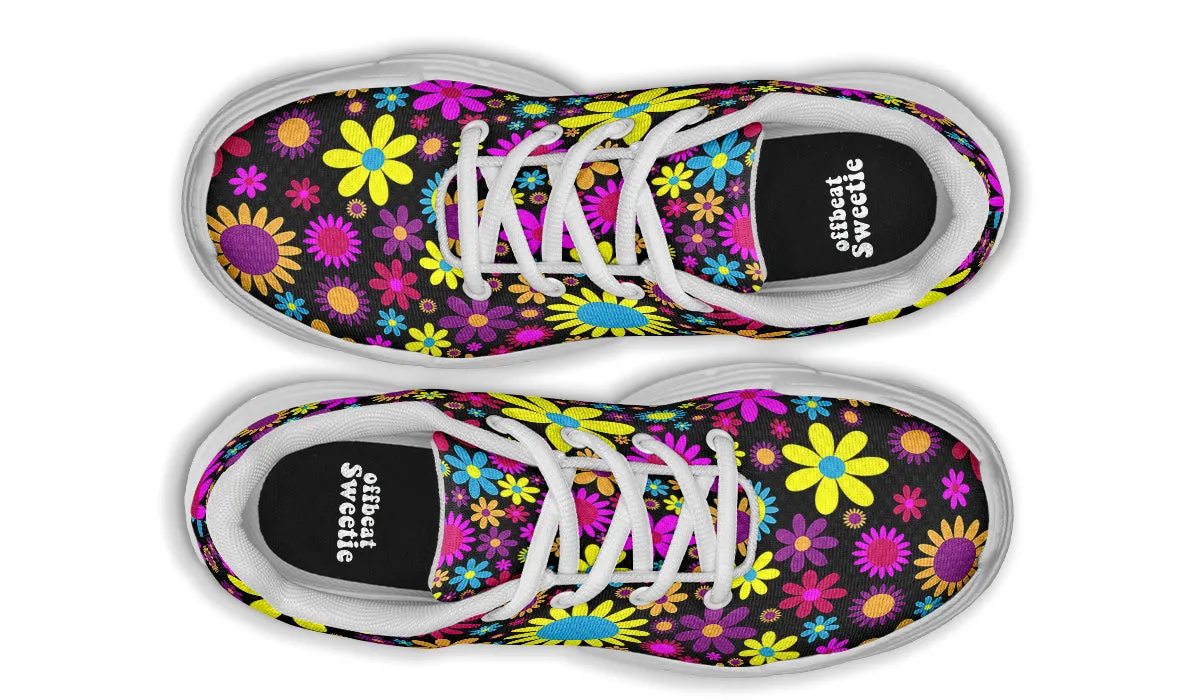 Funky Retro Flowers Chunky Sneakers