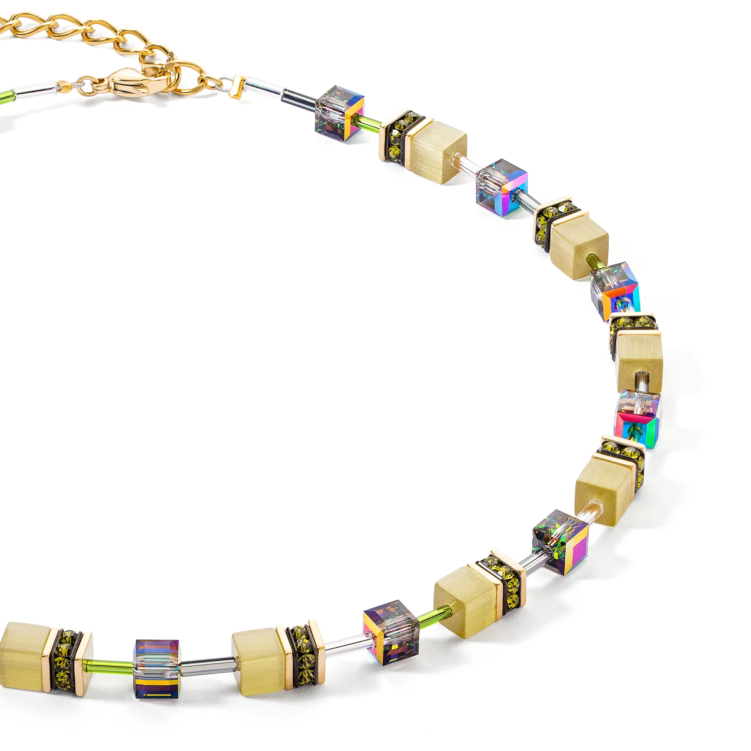 GeoCUBE® Iconic Mono Gold necklace olive