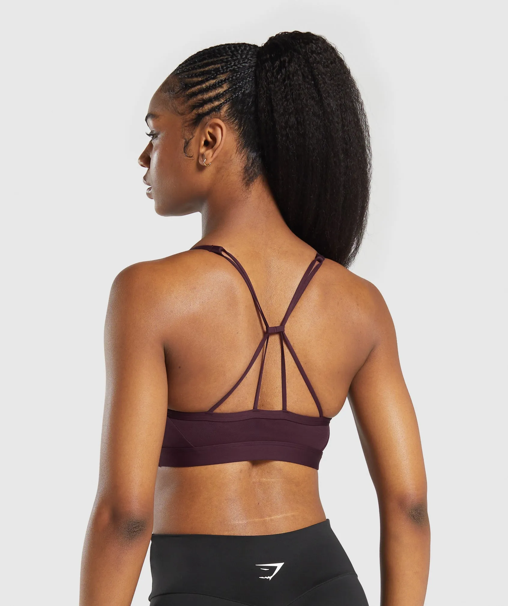 Gymshark Ruched Strappy Sports Bra - Depth Purple