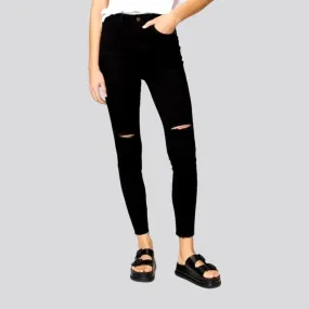 High-waist ripped jeans
 for women