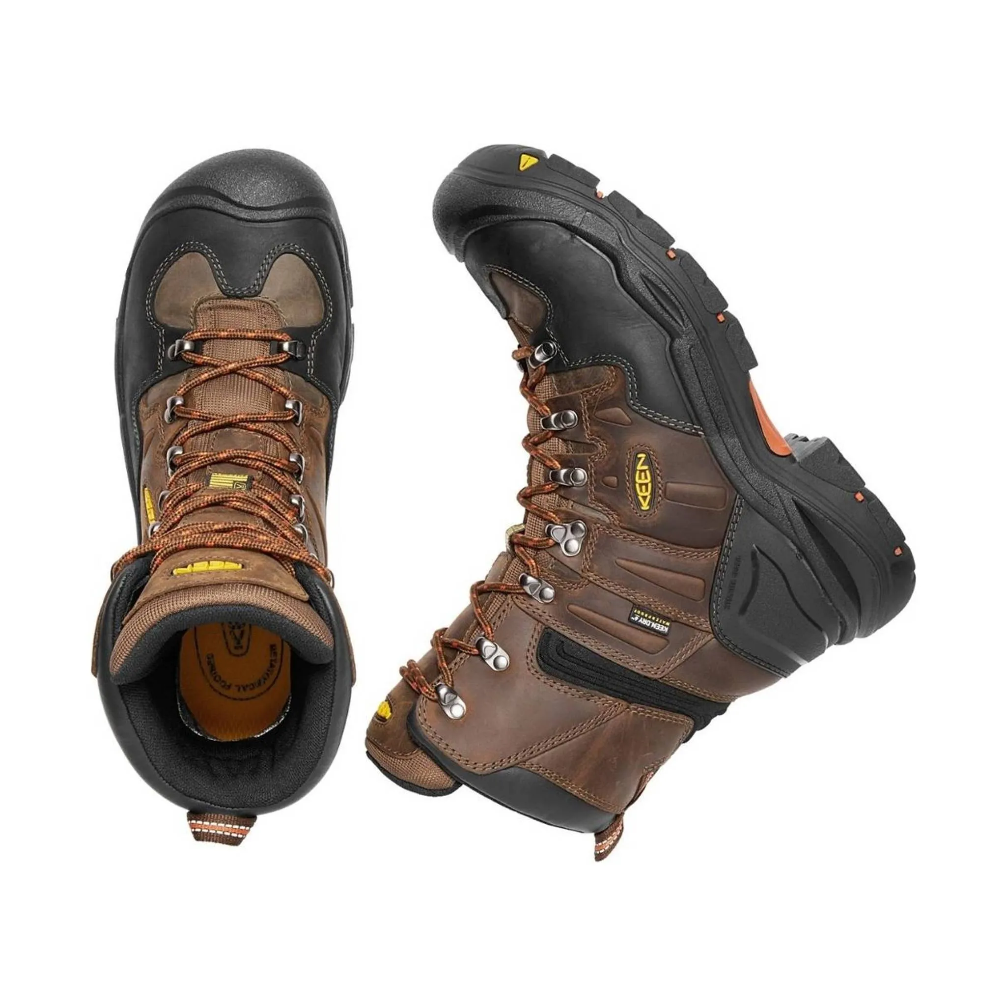 KEEN Utility Men's Coburg 8 Inch Waterproof Boot Steel Toe Work Boot - Cascade Brown/Brindle