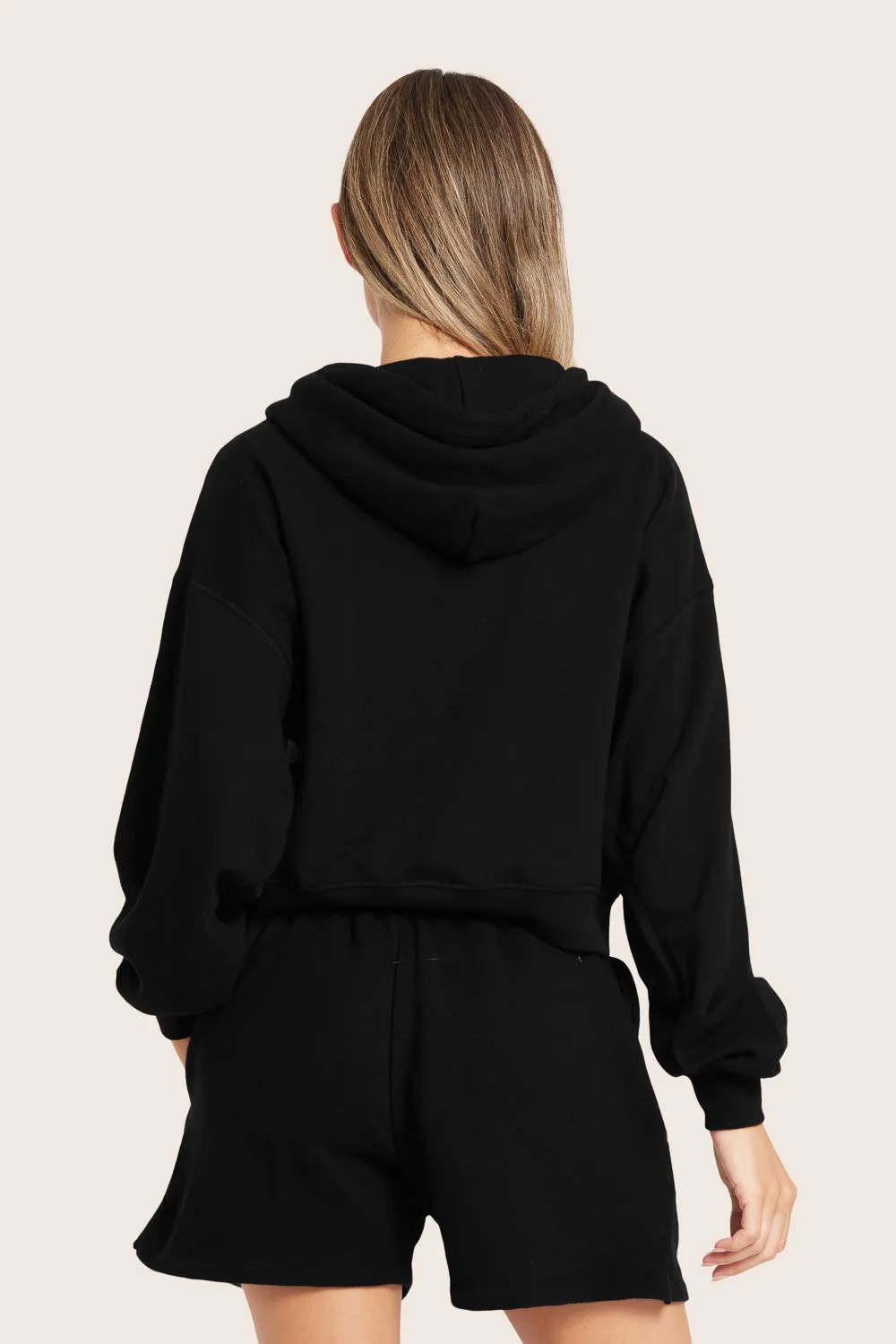 LIGHTWEIGHT SWEATS CLASSIC ZIP HOODIE - ONYX