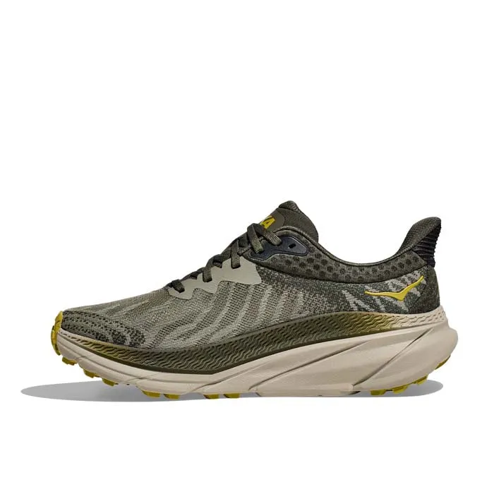 Mens Hoka Challenger ATR 7 Wide in Olive Haze/Forest Cover