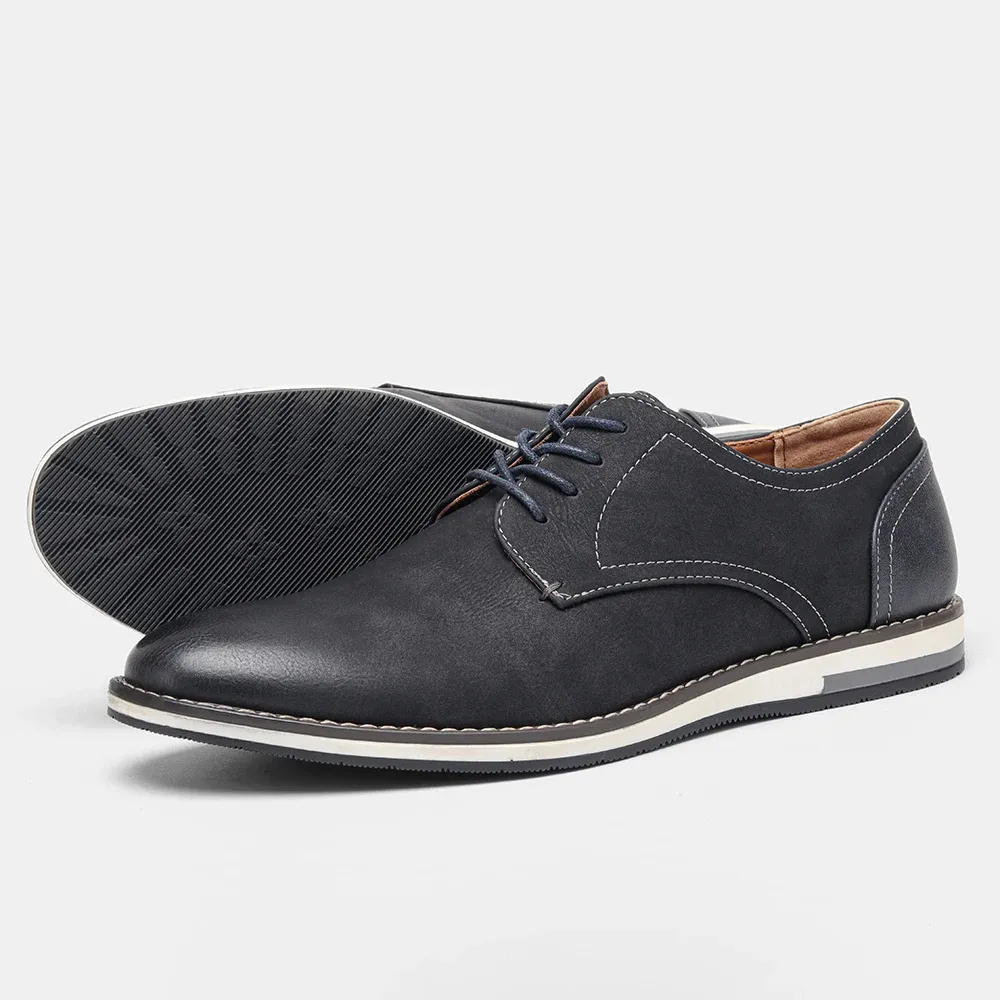 Men's Lightweight Lace-Up Vegan Leather Shoes | Ideal for All Seasons