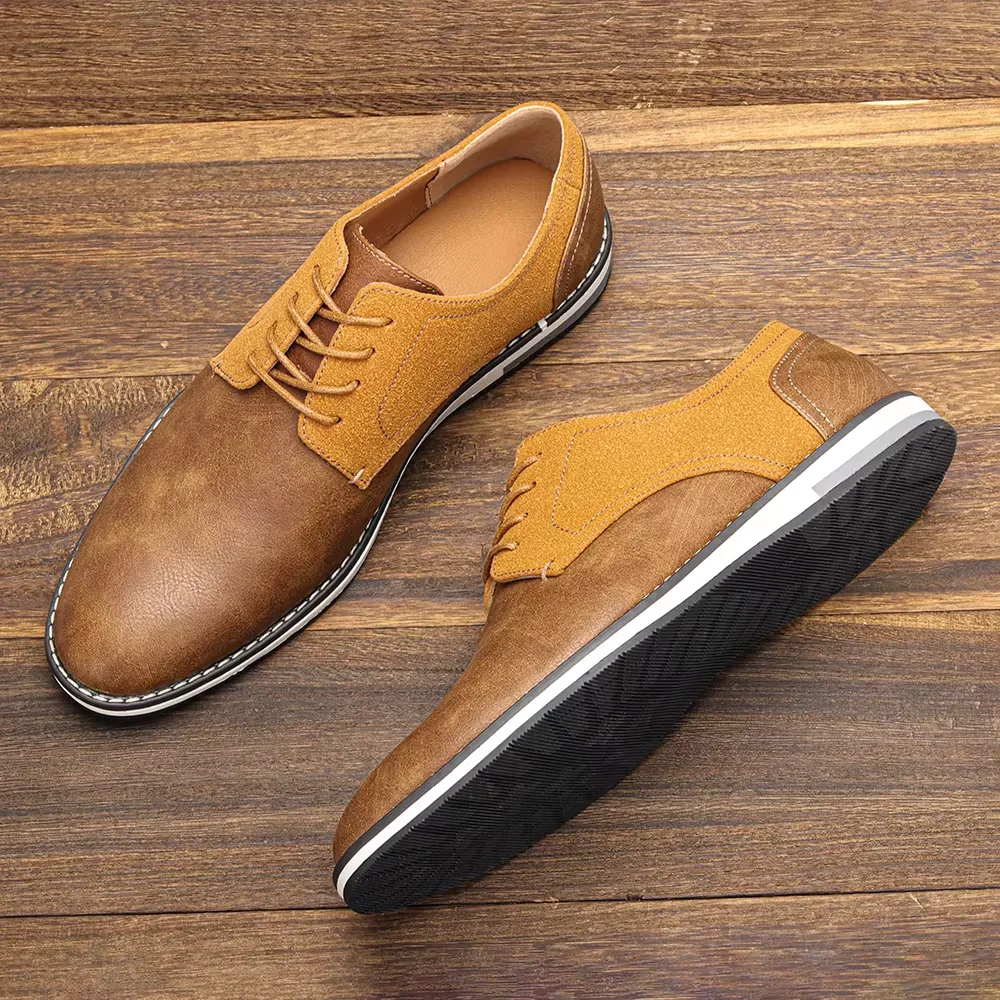 Men's Lightweight Lace-Up Vegan Leather Shoes | Ideal for All Seasons