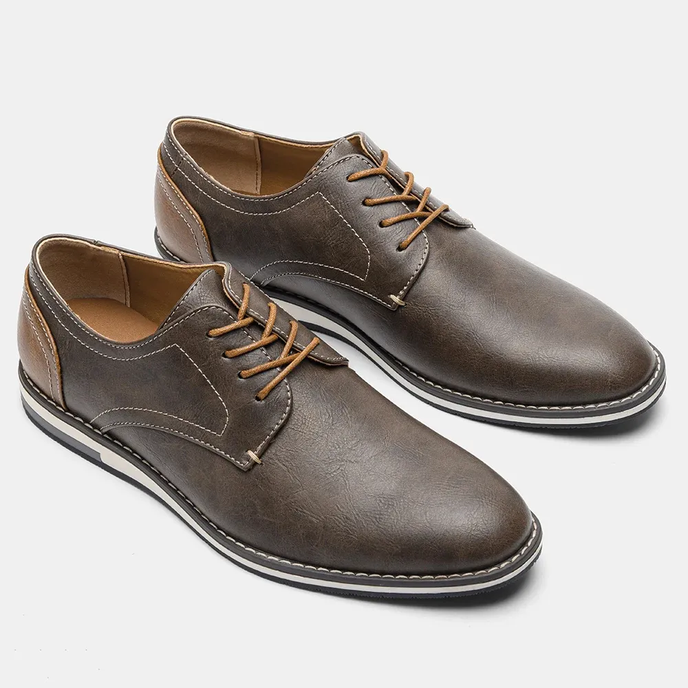 Men's Lightweight Lace-Up Vegan Leather Shoes | Ideal for All Seasons