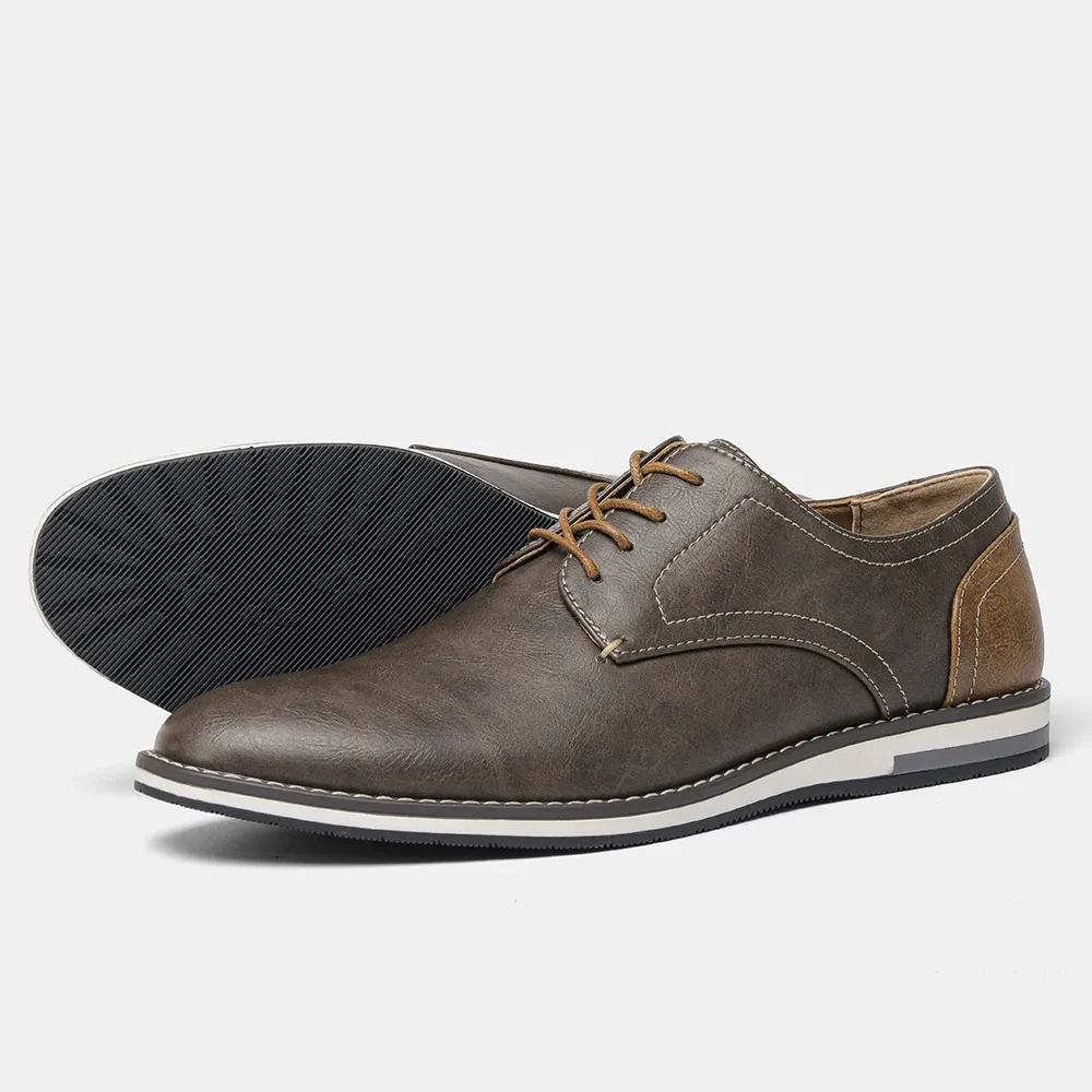 Men's Lightweight Lace-Up Vegan Leather Shoes | Ideal for All Seasons