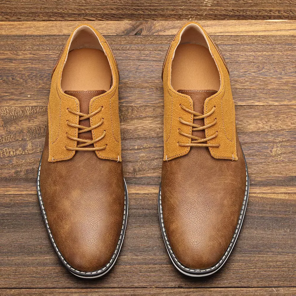 Men's Lightweight Lace-Up Vegan Leather Shoes | Ideal for All Seasons