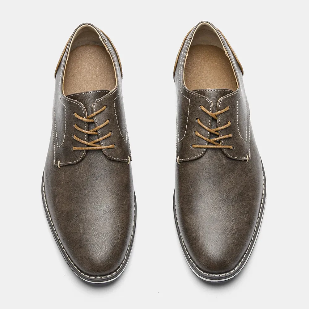 Men's Lightweight Lace-Up Vegan Leather Shoes | Ideal for All Seasons