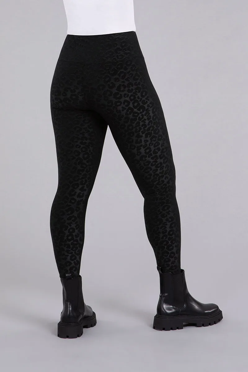 Nu Yoke Legging | Black Animal Emboss