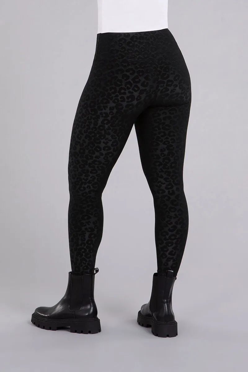 Nu Yoke Legging | Black Animal Emboss