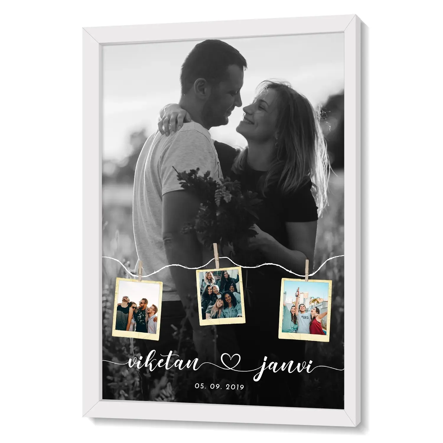 Personalized Stylish Pictures Collage With Name