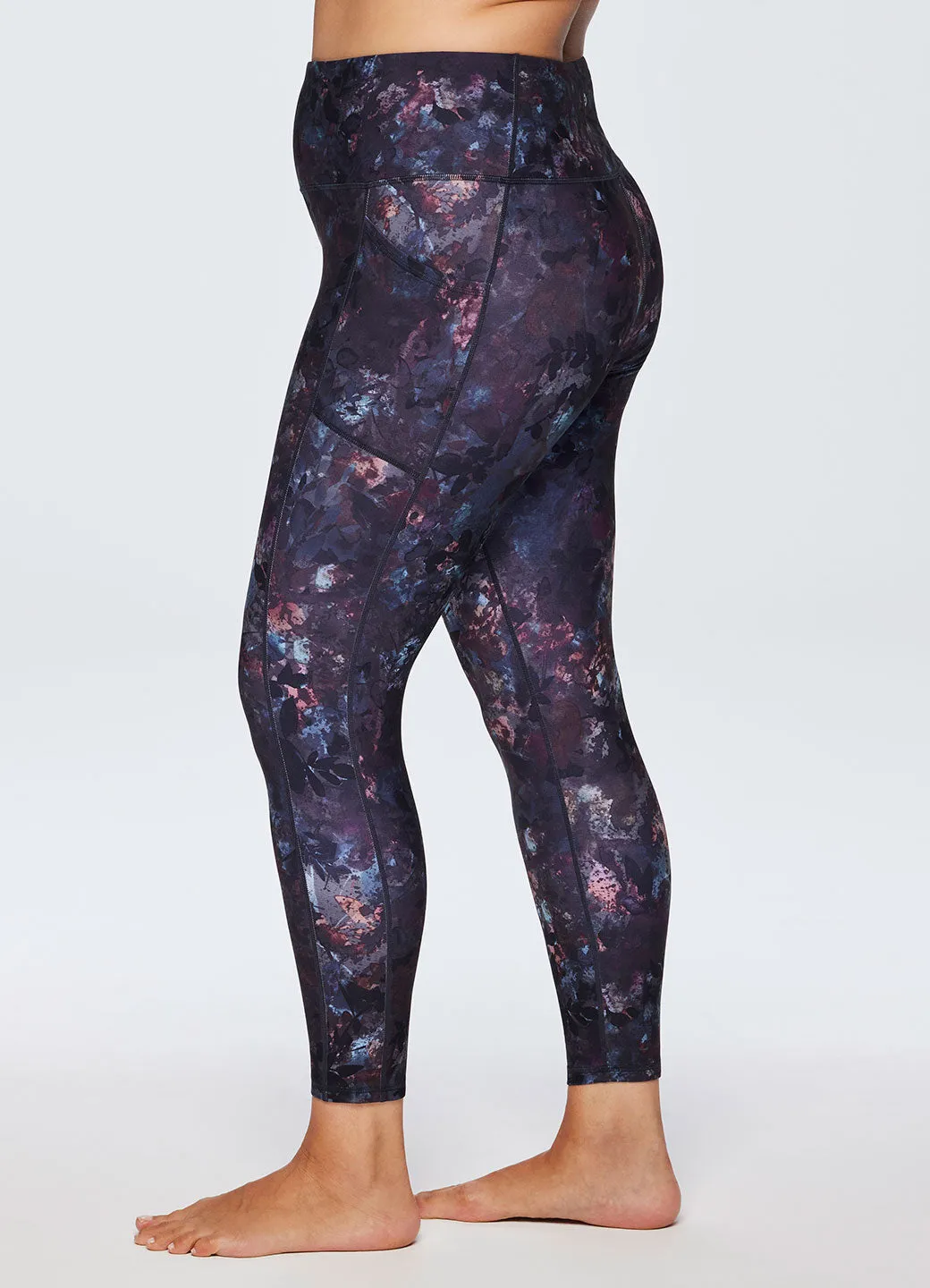 Plus Dancing Leaves Legging With Pockets