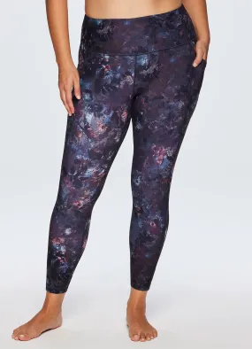 Plus Dancing Leaves Legging With Pockets