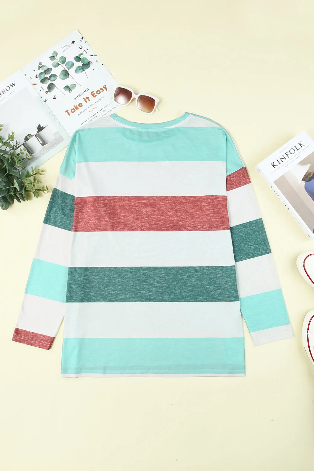 Plus Size Colorblock Pullover Top