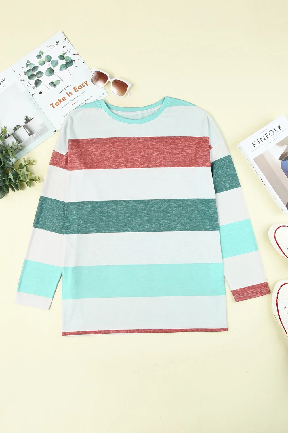 Plus Size Colorblock Pullover Top