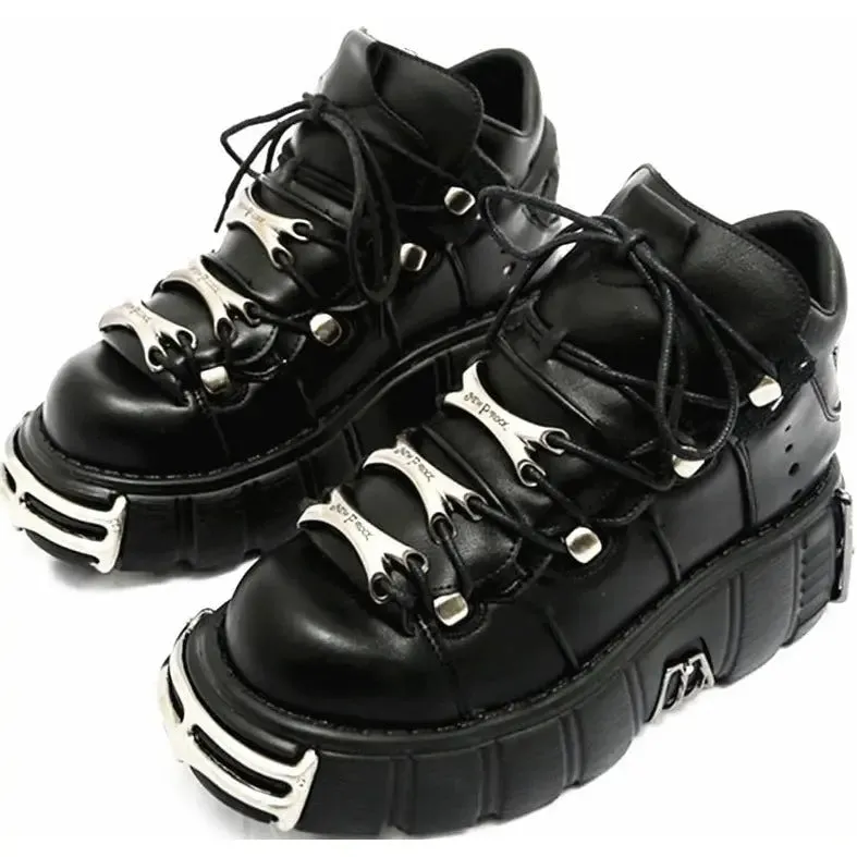 Punk Style Lace-up Platform Sneakers