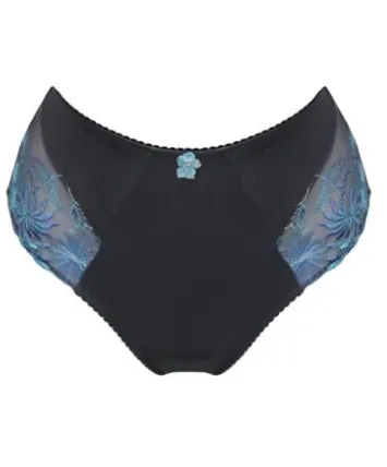 St. Tropez High Waist Deep Brief In Slate & Blue- Pour Moi