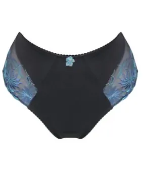 St. Tropez High Waist Deep Brief In Slate & Blue- Pour Moi